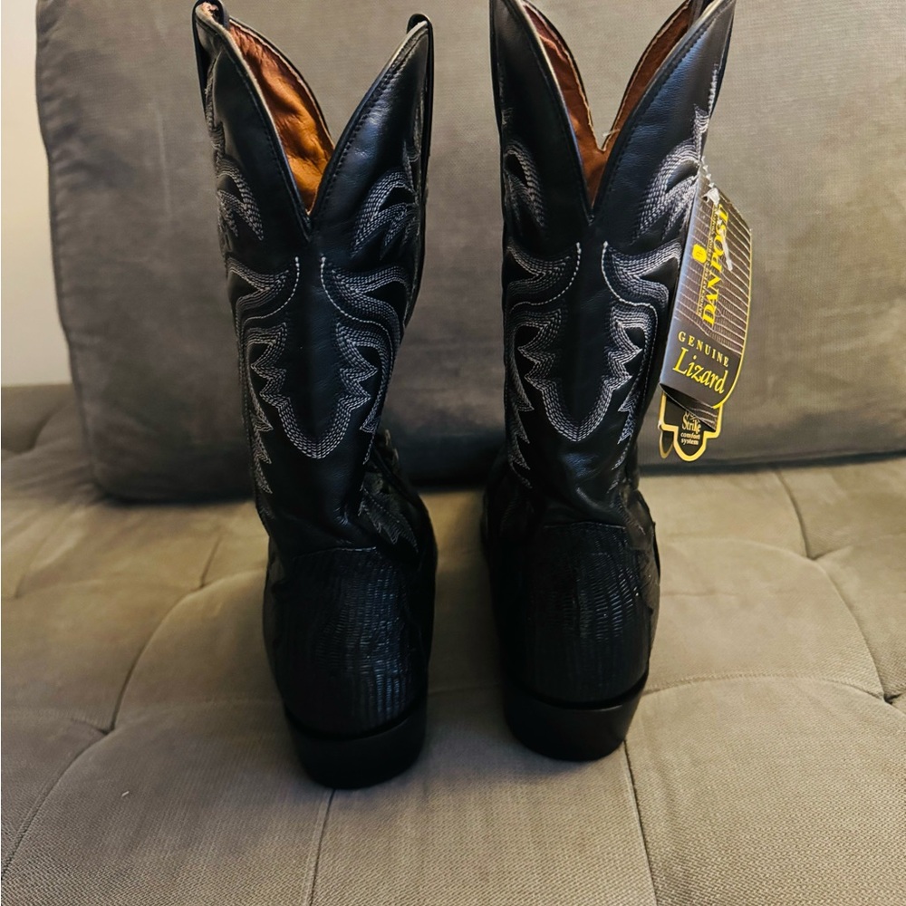 Dan Post Black Cowboy & Western Boots with Pointed Toe and Decorative Stitching - Picture 3 of 9